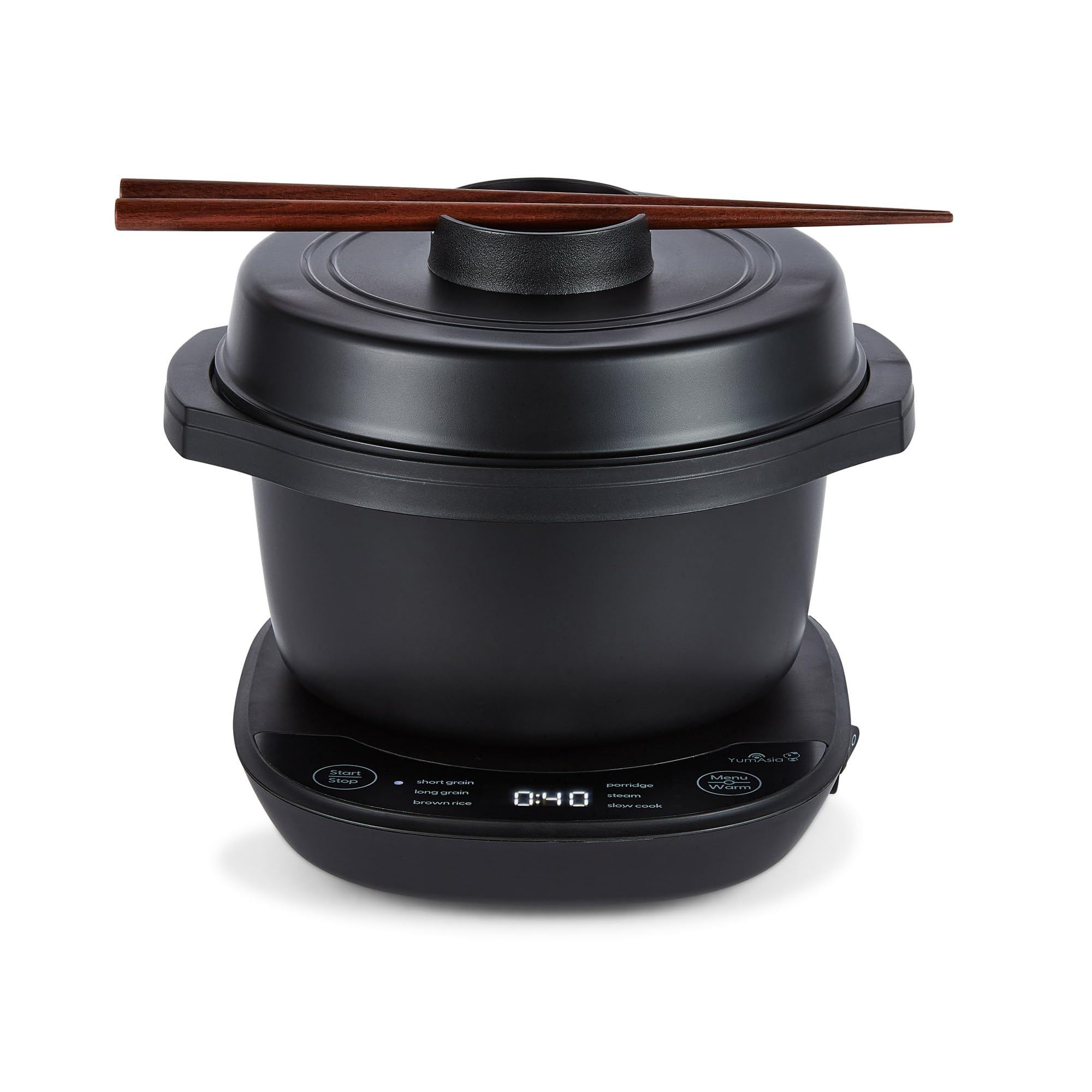 Yum Asia Kotori Donburi Mini Rice Cooker with Advanced Fuzzy Logic, Ninja Ceramic Bowl (1 Cup, 0.18L), 3 Rice Functions, 3 Multicooker Functions, LED Display, 220-240V (Charcoal Black) - Image 1