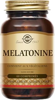 Solgar Mélatonine 1mg - Sommeil - Facilite l'endormissement - Atténue les effets du décalage horaire - Complément Alimentaire - Flacon de 60 comprimés - Image 1