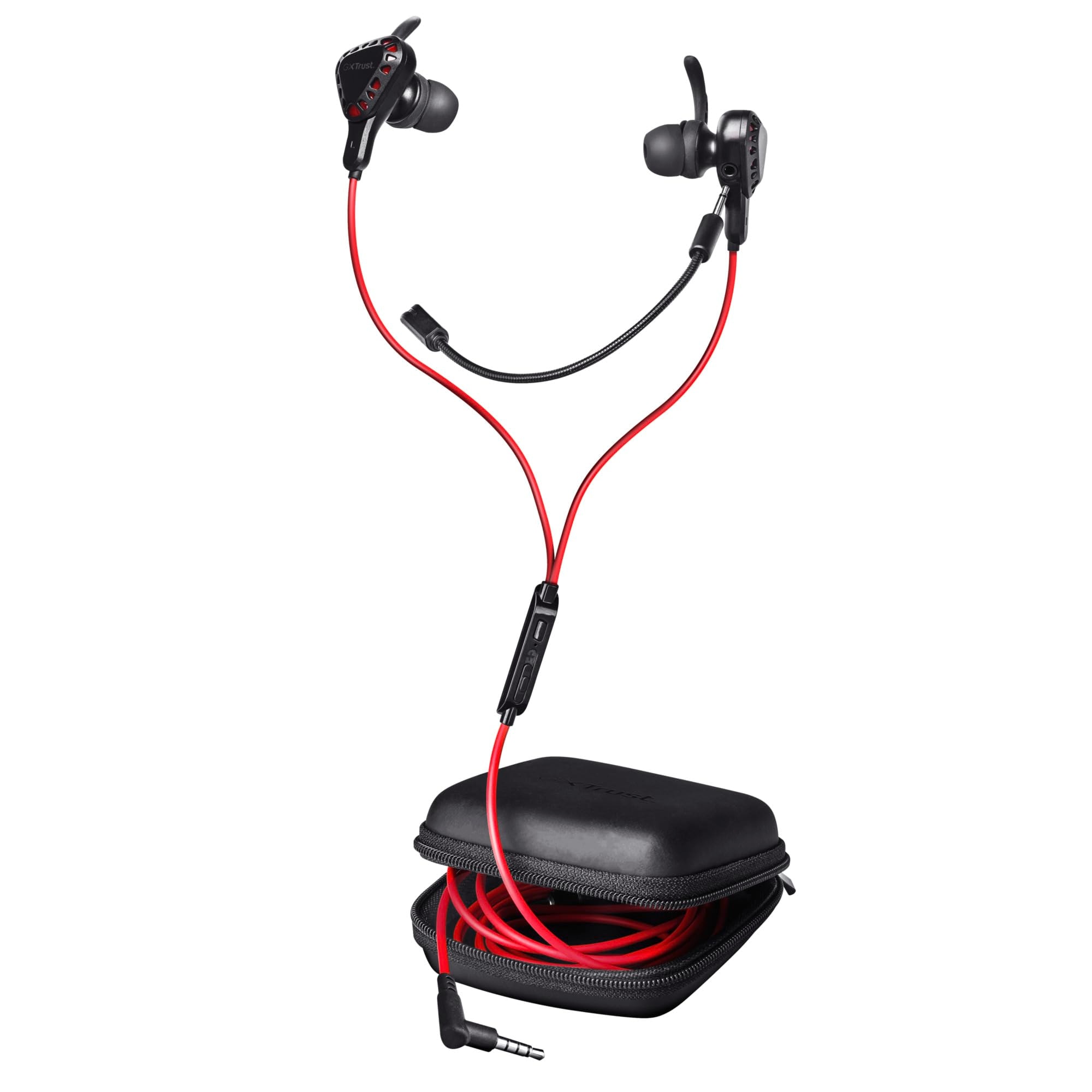 Trust Gaming GXT 408 Cobra In-ear Gaming Headphones, In-Ear Gaming Headset with Microphe, 1.4 m Cable for PC, Earphones for Mobile, Nintendo Switch, PC, PS4, and Xbox One 1.2 – Black - Image 1