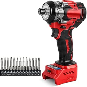1/4" Cordless Impact Driver for Milwaukee 18V Battery(No Battery) 450N Brushless Hex Shank 3 Speed 2 Reverse Speed with LED and 13 Accessories - Image 1