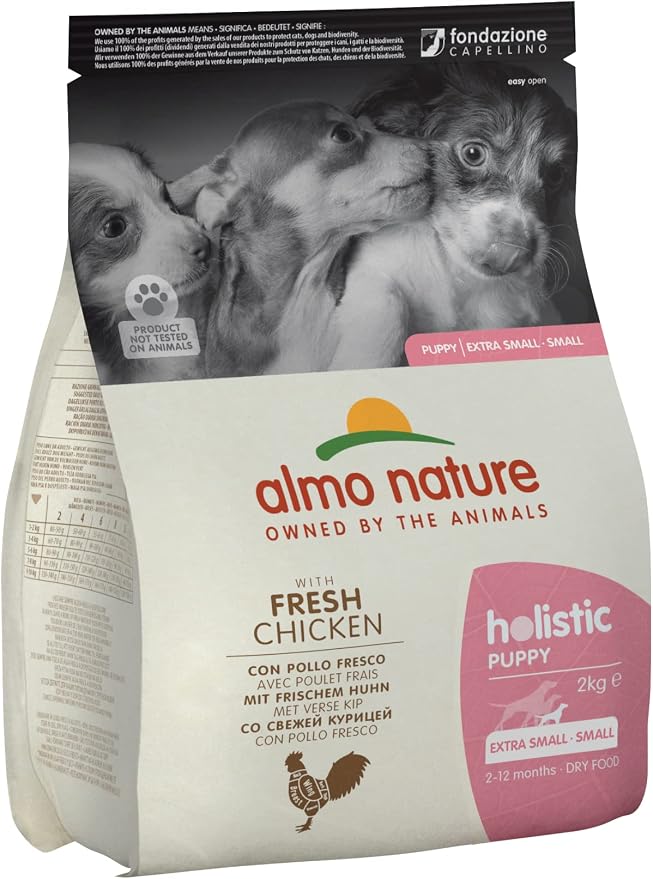 Almo Nature Holistic Puppy Complete Dry Food for Small Breed Puppies - Fresh Chicken Food - Also Suitable for Pregnant and Nursing Females - 2 kg - Image 1