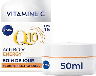 Q10 Energy Day Care FPS15 (1x50ml), anti-wrinkle cream enriched with pure Q10 & Vitamin C, anti-aging cream for a radiant complexion, energizing face care for dull and tired skin - Image 1