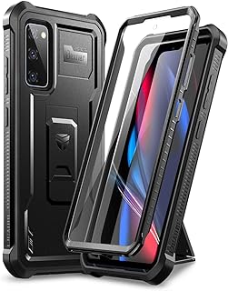Case Compatible with Samsung Galaxy S20 FE 4G/5G 6.5 Inches (Not Fit S20) with Built-in Screen Protector 360 Full Body Bumper Protection Cover with Stand – Black - Image 1