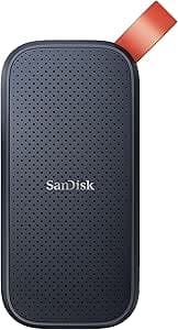 SanDisk Portable SSD 1TB (External Solid State Drive, Portable SSD, Speeds Up to 800MB/s, NVMe SSD Drive, Robust SSD, Heavy Duty Rubber Hook, Updated Firmware) Grey