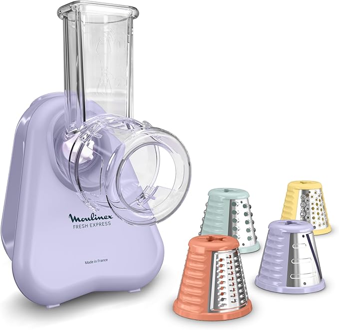 Moulinex Fresh Express, Electric Vegetable Cutter, Direct Service, Slice-Grate, Lilac, DK8546E0 - Image 1