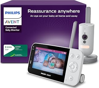 AVENT Philips babyphone Video connecté avec Wi-FI, caméra HD de Haute qualité, Vision Nocturne Infrarouge, détection des Pleurs, Audio bidirectionnel, 12 Heures d'autonomie en Mode éco, SCD951/26 - Image 1