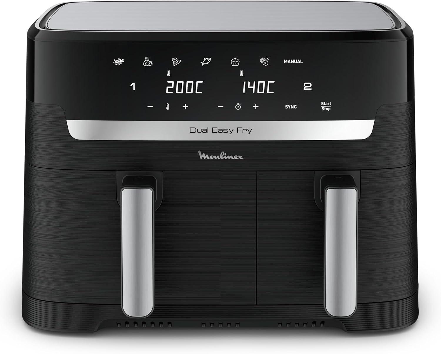 Moulinex Easy fry Essential inox, 8,3L, Jusqu'à 8 personnes, 7 Programmes intuitifs, Air Fryer, Repas complet, synchronisation, Économie d'énergie, Application dédiée, EZ901820 - Image 1