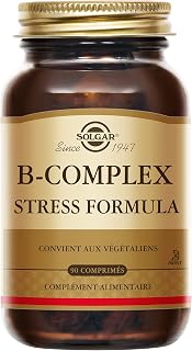 Solgar B-Complex Stress Formula - Fatigue, Système nerveux - Complexe de vitamines B (B1, B2, B3, B5, B6, B8 et B12), levure de bière et vitamine C - Complément Alimentaire - Flacon de 90 comprimés - Image 1