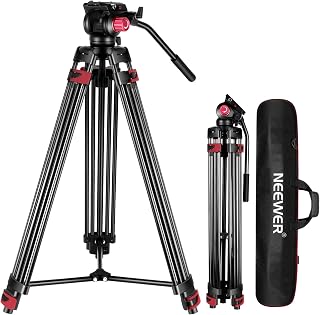 NEEWER 200cm Trépied Vidéo,Trépied en Alliage d'Aluminium Robuste avec Tête de Glissement Fluide à 360°,Plaque QR Compatible avec Canon Nikon Sony et Autres Caméscopes DSLR,Charge Jusqu'à 8kg - Image 1
