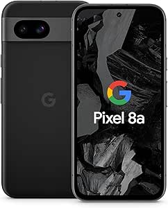 Google Pixel 8a: Android-Smartphone ohne SIM-Lock mit fortschrittlicher Pixel-Kamera, Langer Akkulaufzeit und leistungsstarken Sicherheitsfunktionen – Obsidian, 128GB (Generalüberholt) - Image 1