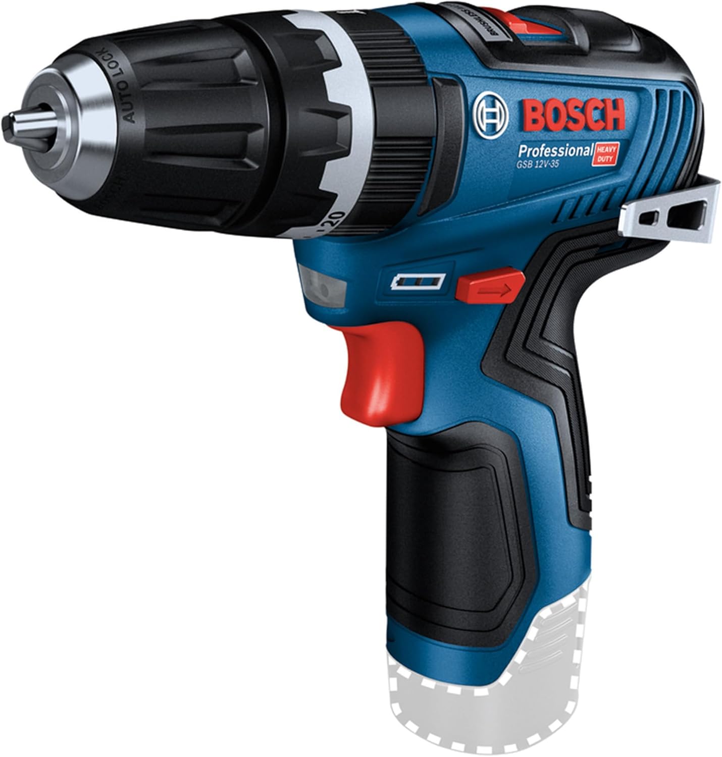Bosch Professional 12V System perceuse-visseuse à percussion sans-fil GSB 12V-35 (couple dur/tendre 20/35 Nm, avec 1 clip de ceinture, 1 porte-embout, L-BOXX) - Image 1