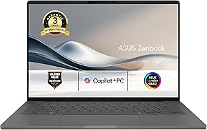 ASUS Zenbook A14 UX3407RA-QD011W Copilot+ PC 14 Inch WUXGA OLED 60Hz Laptop (Snapdragon X Elite X1E 78 100, 32GB LPDDR5X, 1TB SSD, Qualcomm Adreno GPU, Windows 11 Home) – AZERTY Keyboard. - Image 1