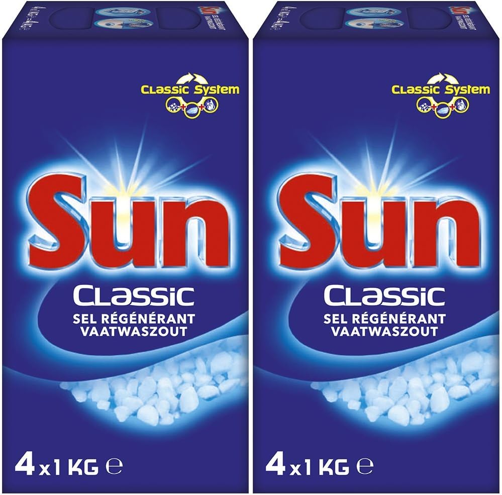 Sun Classic Dishwasher Regenerating Salt 4 kg (Pack of 2) - Image 1