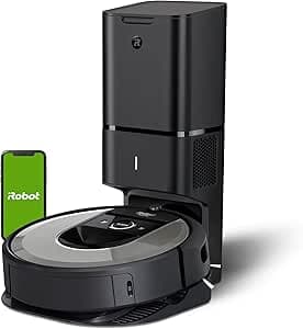 iRobot Roomba i7+ (i7556) Robot Vacuum Cleaner, Automatic Suction Station, Intelligent Room Recording, Schedule Cleaning, 2 Multi Bottom Brushes, WLAN Vacuum Cleaner, Robot, App Control