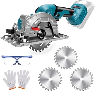 WingFly Mini Scie Circulaire Sans Balais Pour Makita 18V Batterie - Avec 3 Lames de Scie - Peut Couper en Diagonale 11000 tr/min - Multifonction - Pour Travail du Bois (Sans Batterie) - Image 1