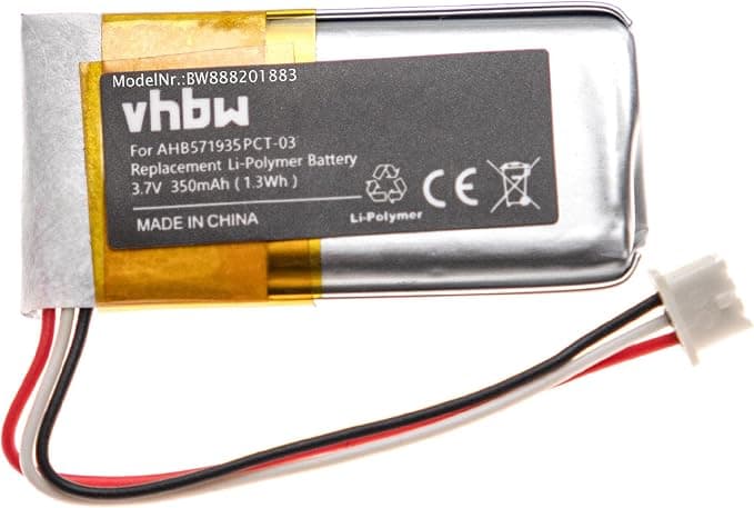 vhbw Replacement Battery for Sennheiser CP-SN800, BAP 800 for HiFi Stereo Amplifier (350mAh, 3.7V, Li-Polymer)