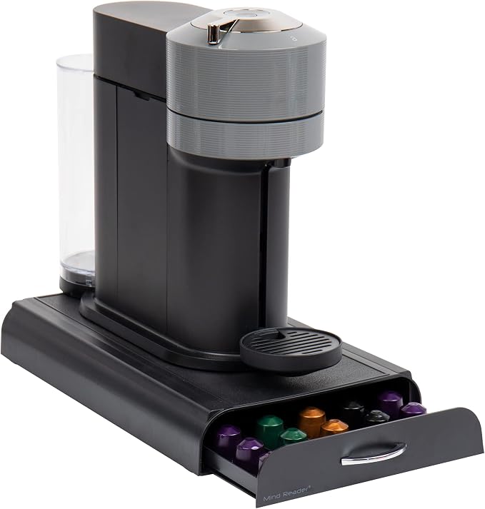Mind Reader Coffee Pod Drawer Compatible with Nespresso Capsules 9.2 x 16 x 2.2 cm, Black - Image 1