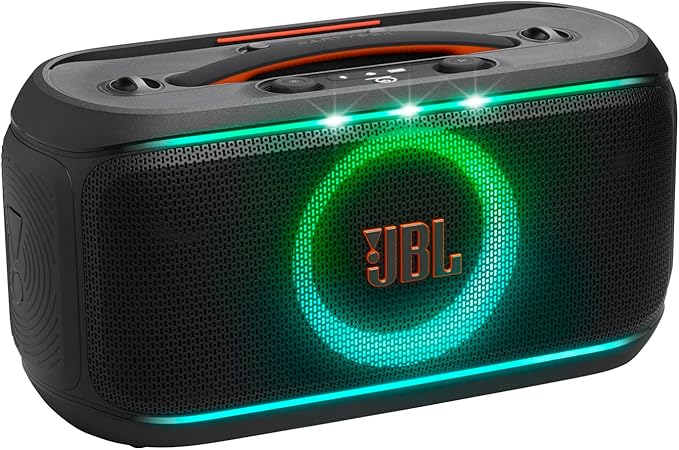 JBL PartyBox on-The-Go 2, Enceinte de fête Bluetooth Portable avec Micro sans Fil, lumière Dynamique, 15 Heures d’autonomie, étanchéité IPX4, Son JBL Pro et Connexion Multi-Enceintes Auracast, Noire - Image 1