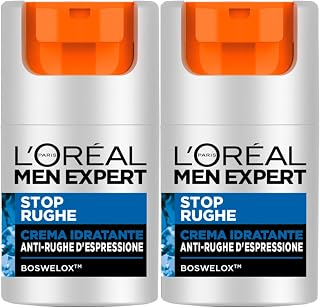 L'Oréal Paris Men Expert Stop Rides Crème Visage Hydratante Anti-rides avec Boswelox Traitement Revitalisant de la Peau Texture Légère - 2 Flacons de 50 ml - Image 1