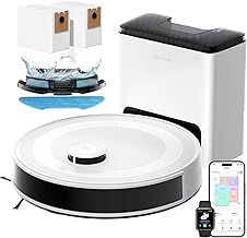Lefant M2 Plus Robot Aspirateur Laveur 6000Pa avec Station Vidage Automatique Poussière,Navigation Laser avec Cartographie,Évitement d'obstacles PSD,Idéal pour Poils d'animaux/Tapis, WiFi/App/Alexa - Image 1