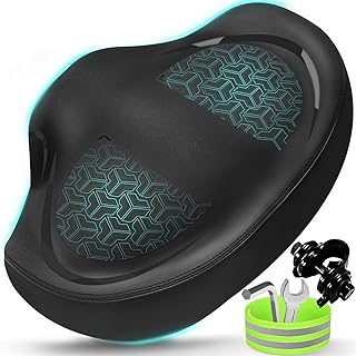 Noseless Coussin de siège de vélo pour homme et femme – Rembourrage supplémentaire et confortable – Selle de vélo large surdimensionnée et confortable pour vélos Peloton, vélos d'appartement, vélos - Image 1