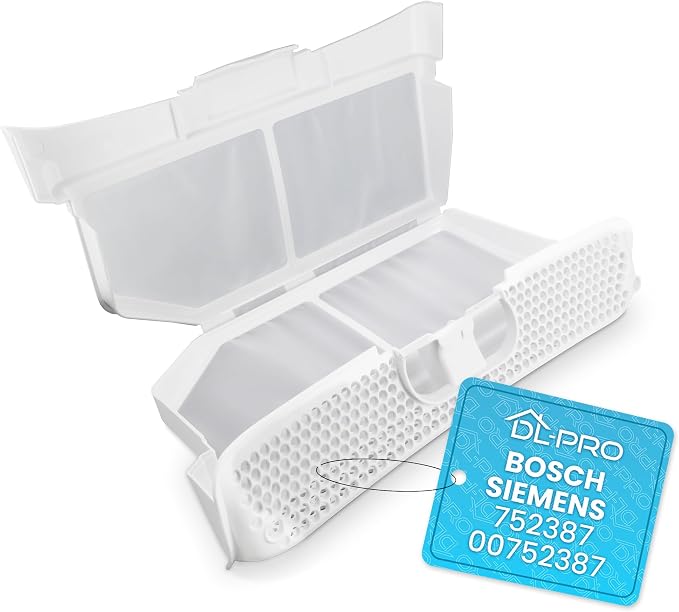 DL-pro Tumble Dryer Lint Filter IQ300 IQ500 IQ700 Series 4 Series 6 Avantixx 7&8 Series 800 Extraklasse Maxx 7&8 Compatible with Bosch Siemens Balay Neff Viva 00752387 752387 00753637 753637 753637 - Image 1