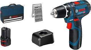 12V GSR 12V-15 Cordless Drill Driver System (with 2 x 2.0 Ah batteries, GAL 12V-20 charger, 25-piece bit set, tool bag) - Image 1