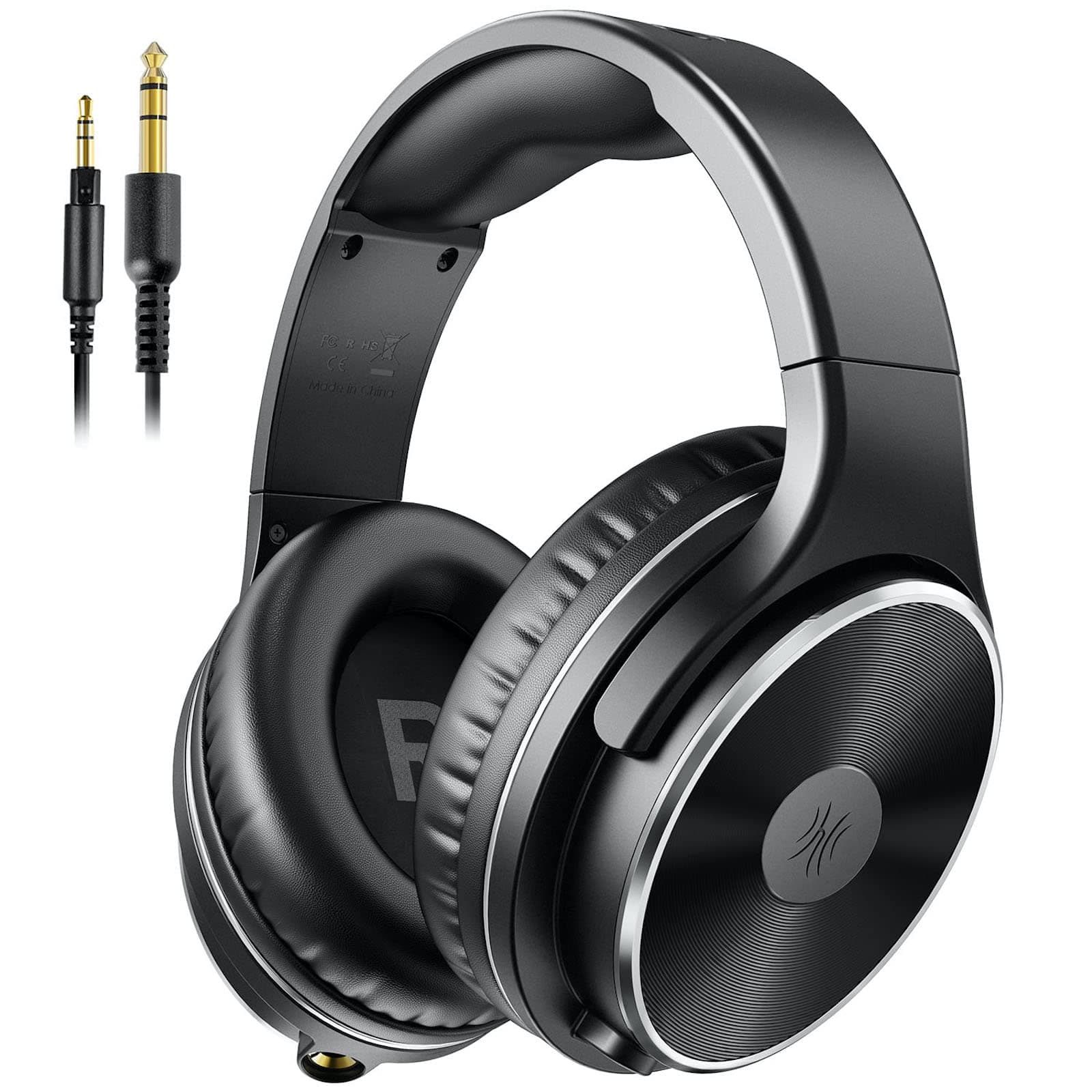OneOdio Wired Headphones for Guitar, Piano with Mic, Lightweight Comfort with Sharing Port, Hi-Fi and Hi-Res Audio, Over Ear for Phone, PC, Keyboard, Studio, DJ, Black
