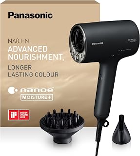 EH-NA0J Hair Dryer Nano MOISTURE+ Mineral Tip Concentrator & Diffuser, if Design Award 2023 Hot Cold Fashion, Skin, Scalp and Tip Care, 1600 W, Black - Image 1