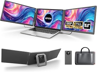 KEFEYA 15.6" Écran Portable avec Power Bank, 120% sRGB Moniteur Portable 1080P Laptop Screen Extender Plug and Play Compatible Mac (M1-M4), Windows, Chrome pour 13-17” Laptop - Image 1
