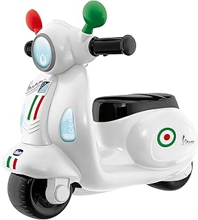 Chicco Moto Porteur pour Enfants, Trotteur Vespa Primavera Italie, Jouet avec Panneau Electronique, Lumières et Sons, Stabilisateurs avec Roues Amovibles, Max 25 kg - Jouet Enfant de 1 à 3 Ans - Image 1