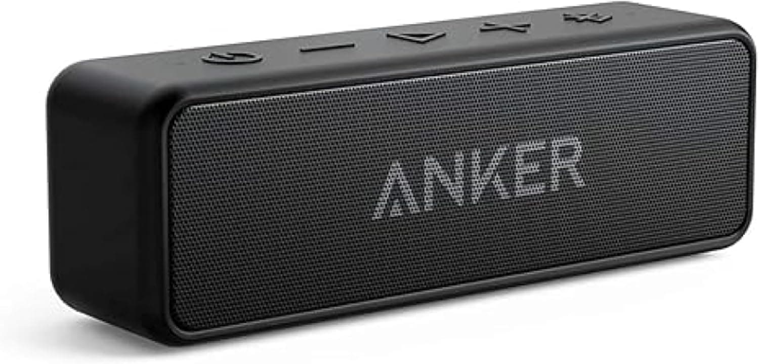 Soundcore Anker 2 Enceinte Bluetooth, Enceinte Bluetooth Puissante sans Fil avec Basses Puissantes, Autonomie de 24 Heures, Porté de 20 m, Etanche Waterproof IPX7 et Microphone Intégré