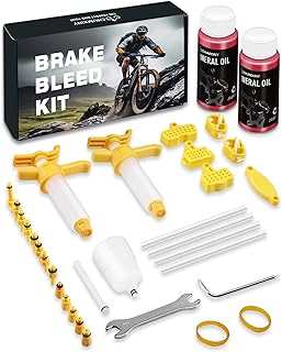 Kit Purge Freins pour Shimano, TEKTRO, TRP Hydraulic Disc Brakes. Kit de Purge de Freins VTT Comprenant Un Entonnoir Transparent, 120ML de Liquide de Frein à l'huile minérale. - Image 1