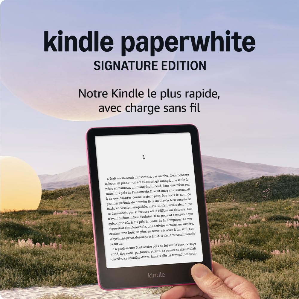 All-new Amazon Kindle Paperwhite Signature Edition (32 GB) – Our fastest Kindle with an auto-adjusting front light, wireless charging and weeks of battery life – Metallic Raspberry - Image 1