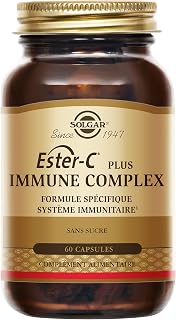 Solgar Ester-C® Plus Immune Complex - Défenses Immunitaires, Formule complète et Spécifique Système Immunitaire - Immunité, Vitamines, Zinc, Magnésium - Complément Alimentaire - Flacon de 60 capsules - Image 1