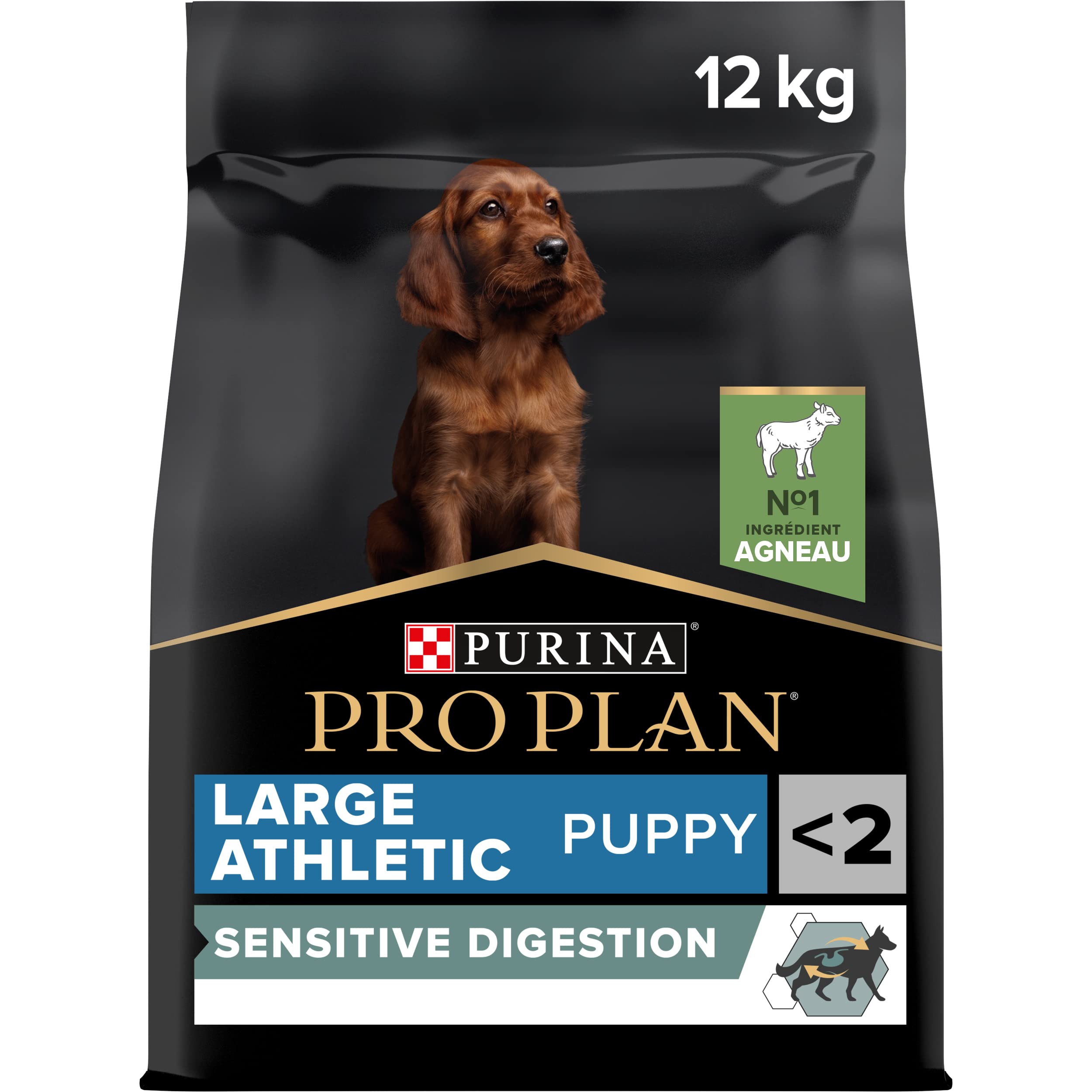 PURINA PRO PLAN | Sensitive Digestion | Complete Dry Food for Large Puppies & Athletic Building | Promotes a Healthy Digestive System | Rich in Lamb | Dry Food | 12 kg Bag - Image 1