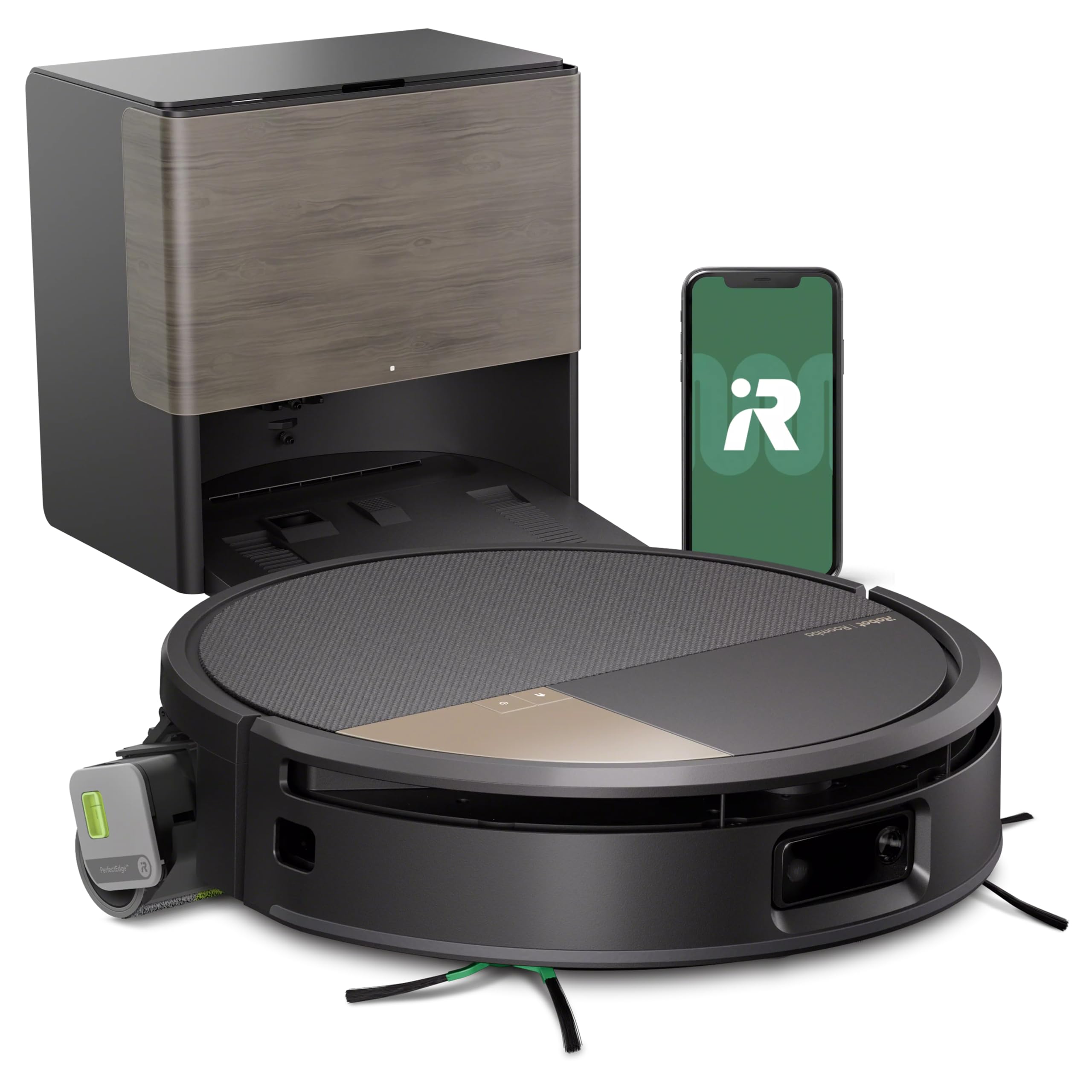 iRobot Roomba Max 705 Combo + AutoWash Base, PowerSpin Mop Roller, Roller Protection, Two Brushes, Automatic Emptying, Hot Air Drying Roller, Prevents Objects, LiDAR, Black - Image 1