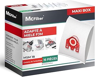 I 16 Vacuum Cleaner Bags Compatible with Miele FJM Series S2 S3 S4 S5 S6 S7, Complete C1, Compact C1/C2 I Vacuum Cleaner Bags with 8 Self-Locking Filters I MAXI BOX - Image 1