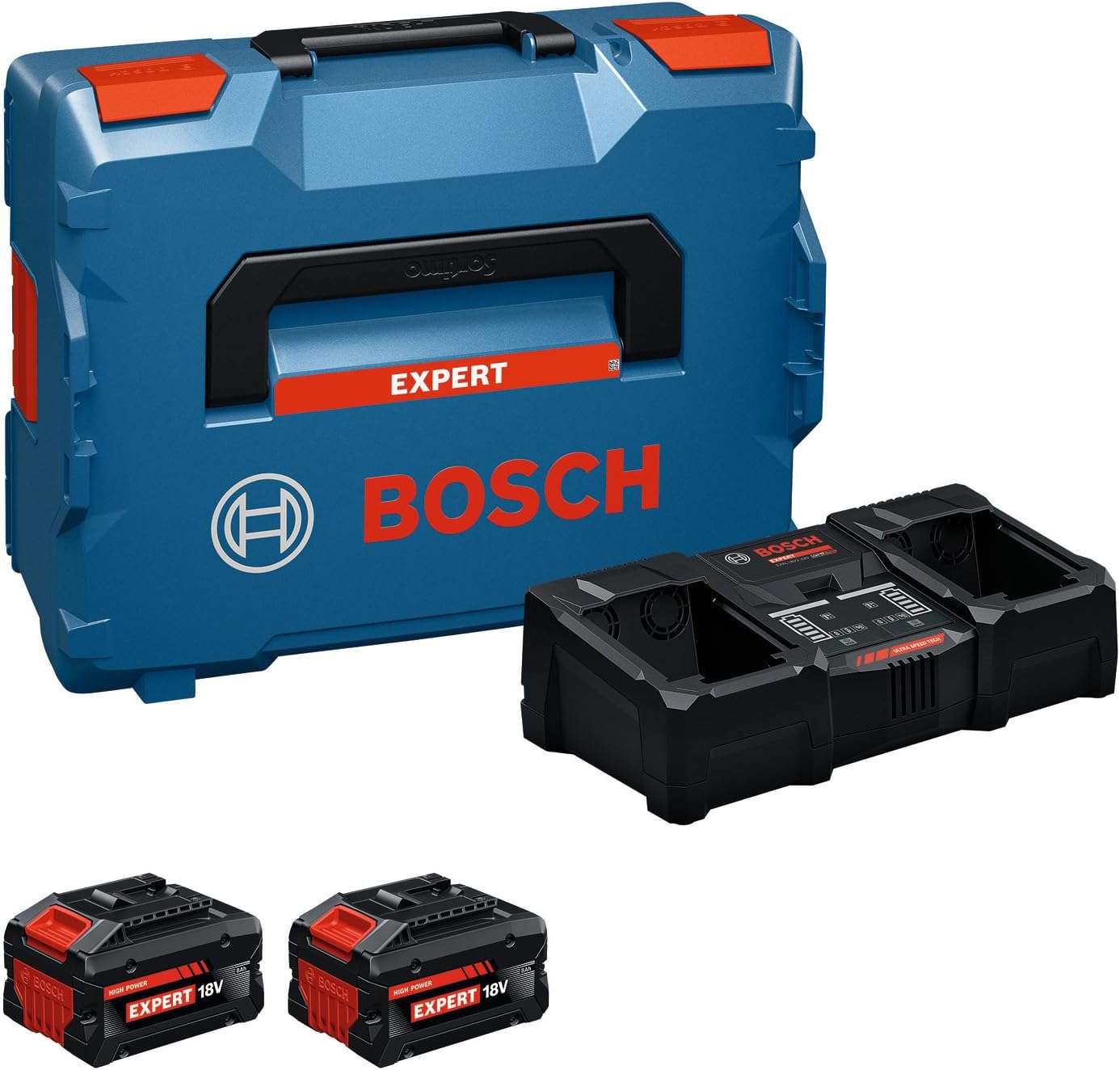 Bosch EXPERT High Performance Starter Kit 18 V EXBA18V-80 + 1 x EXAL18V2-320 Ultra-Fast Parallel Charger L-BOXX 162 - Image 1