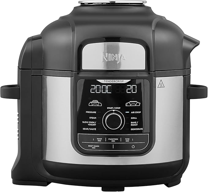 Ninja Foodi MAX Multicooker, Air Fryer, 9-in-1 Pressure Cooker, 7.5L, 9 Cooking Functions, Pressure Cooking, Air Frying, Slow Cooking, Grill and More Brushed Steel and Black, OP500EU - Image 1