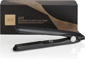 ghd - Lisseur cheveux ghd gold - Fer à lisser professionnel - Cheveux plus lisses, 65% plus brillants, sans chaleur extrême - Lisseur boucleur, design arrondi - Idéal tous types de cheveux