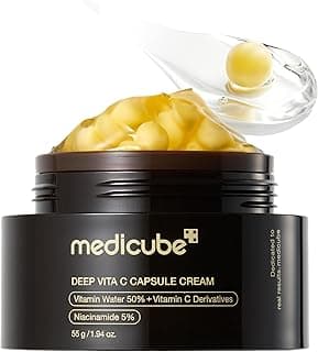 medicube Hidratante Facial Deep Vitamin C Golden Capsule, Cápsulas Liposomales Para Arrugas, Gel Transparente Para Una Piel Radiante Y Luminosa – 1.94 oz