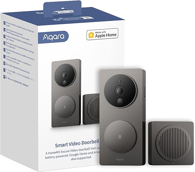 Aqara G4 Video Doorbell with Chime, Wireless or Wired Doorbell, Facial Recognition and Automation, 2.4GHz WiFi, 1080p, Wireless Doorbell with Camera, Compatible with HomeKit, Alexa, Google Home - Image 1