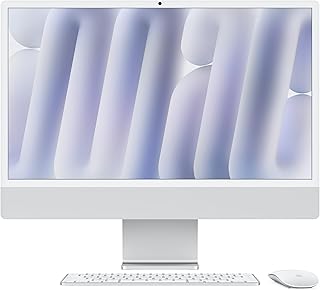 Apple iMac Ordinateur de Bureau Tout-en-Un avec Puce M4, CPU 8 cœurs et GPU 8 cœurs : Conçu pour Apple Intelligence, écran Retina 24'', 16 Go de mémoire unifiée, 256 Go de Stockage SSD ; Argent - Image 1