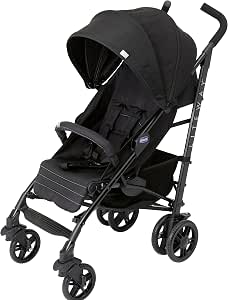 Chicco Liteway 4 Stroller with Lightweight Aluminium Frame - Compact Folding - 0-22kg - Weight Limit 25kg - Padded Handles - 4 Position Backrest - Leg Rest - Adjustable Hood - Black - Image 1
