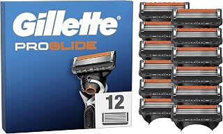 Gillette Lot De 12 Recharges De Rasoir Pour Hommes Proglide, AUTHENTIQUES, Cartouche A 5 Lames Ultra-Affutées, Nouvelle Lubrification, Bande Lubrifiante x2, Rasage Du Visage Flexible, Carton - Image 1