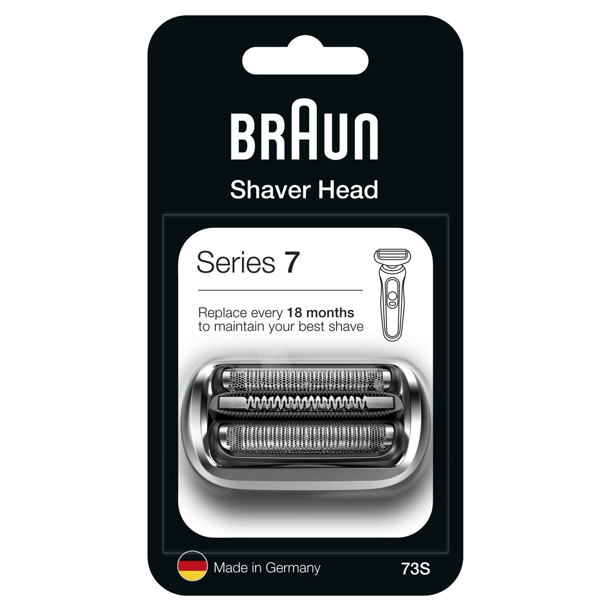 Braun Men's Series 7 73S Original Silver Electric Shaver Head Replacement Grille For Close Shaving, Refill For Effective Shaving Of Beard, Official Replacement Part - Image 1