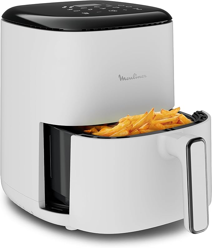 Moulinex Easy Fry Compact, Oil-free Fryer, Compact 3 L, 4 People, 10 Programs, Air Fryer, Digital Screen, EZ145A20, Grey - Image 1
