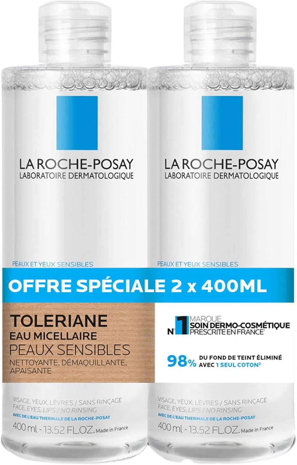 La Roche-Posay Toleriane Eau Micellaire Peaux Sensibles 2x400ml - Image 1