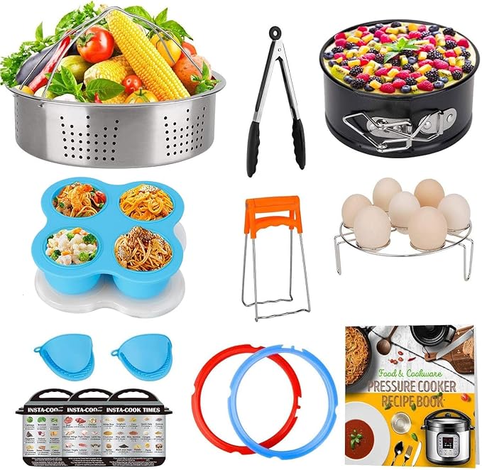 3 Liter Instant Pot Accessory Set, Compatible with InstaPot 3 Liter Accessories Only, Mini Accessory with Sealing Ring, Steamer Basket, Springform Pan, - Image 1